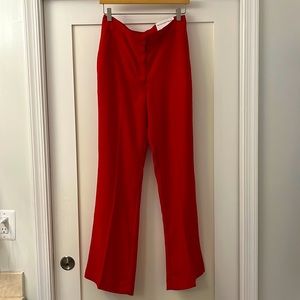 ANN TAYLOR FACTORY High-waist Full-length Drapey Trousers in Red, Sz 2 - NWT